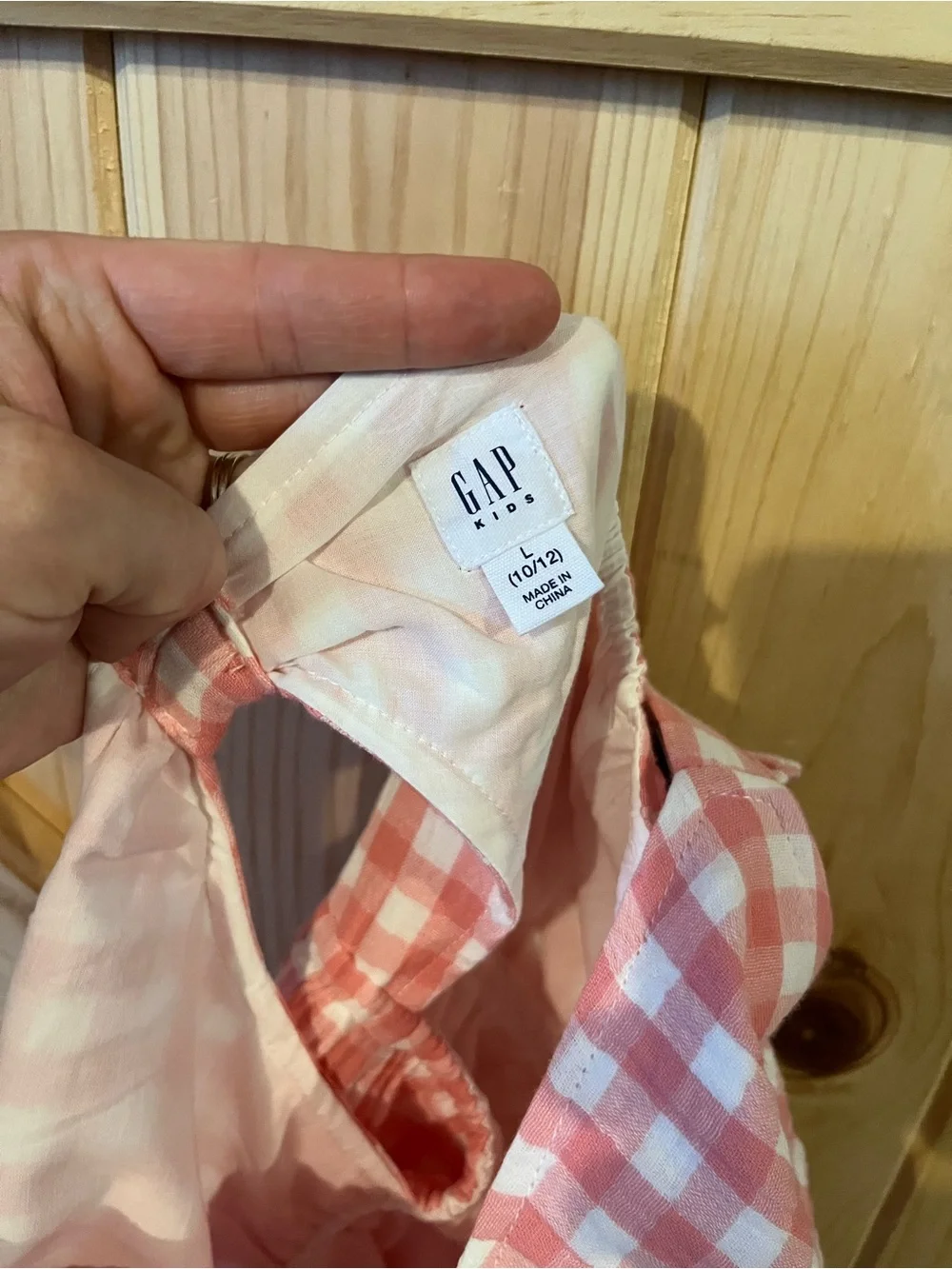Gap Girls Pink White Gingham Dress 100% Cotton NWT